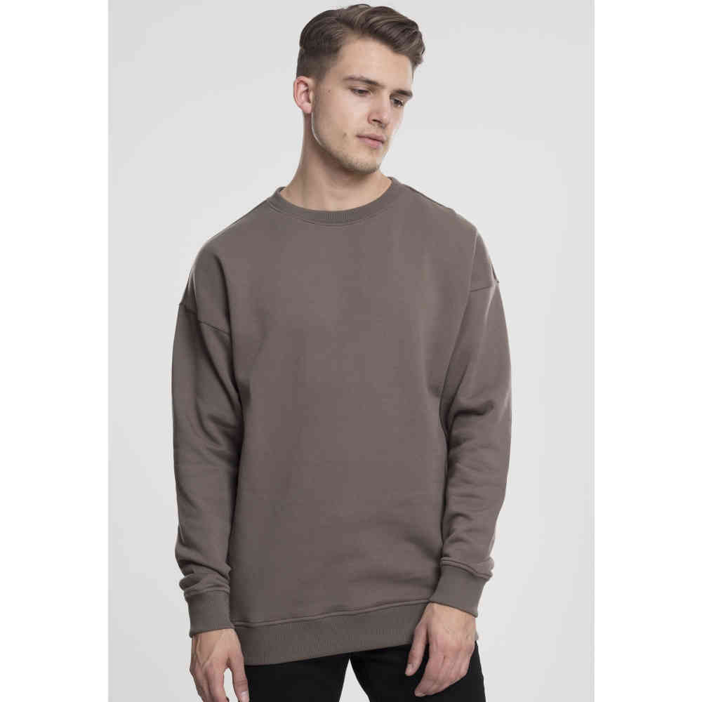 Urban Classics Urban Classics Sweater Crewneck BrownGreen Urban Classics Urban Classics Sweatertrui Oversize Open